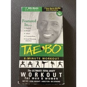 Tae Bo Workout 8 Minute The Ultimate Total Body (VHS, 1998, Basic Video) Green